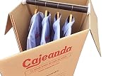 Cajeando | Cuatro (4x) Cajas Armario de Cartón | Tamaño 50 x 50 x 101 cm | VARIOS PACKS | Color Marrón y Canal Doble | Mudanzas | Guardarropa | Incluyen 4 Barras Perchero | Fabricadas en España