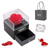 Rosa Eterna Caja de Joyería Ramos Artificial regalos dia de la madre para mama mujer, Rosa Eterna Caja de Joyería Bella, Rosa Eterna Caja de Almacenamiento para día de la madre
