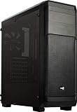 Aerocool AERO300FAW - Caja gaming para PC (semitorre, ATX, panel lateral ventana acrílica, 7 ranuras de expansión, incluye ventilador trasero 12cm, 2 x USB 2.0, 1 x USB 3.0, audio HD), color negro