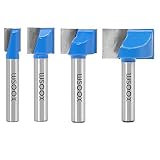 WSOOX 8 mm vástago inferior limpieza router bit set 4 unids router extremo fresado cortador carpintería herramienta bit 10/15/22/30mm
