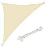 WOLTU Toldo Vela de Sombra Triangular 2.5x2.5x3.5 m HDPE Transpirable Prevención Rayos UV Solar protección 85% Resistente y para Jardín, Patio, Exteriores Arena, Crema