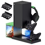 FYOUNG Nevera portátil compatible con Xbox Series X y accesorios de batería recargables, estación de carga con ventilador y batería de 1400 mAh (no compatible con Xbox One).