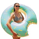 Flamingueo Flotador Gigante Donut - Colchoneta Piscina Donut, Colchoneta Hinchable Donut, Flotador Gigante, Flotador Adulto, Colchoneta Piscina, Hinchables para Piscina, Colchoneta Donut, 120x120 cm