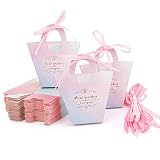 Cajas de Boda Regalo 50 Pcs Caja de Regalo para Caramelos Regalo Bonitas Cajas Regalo Cajas de Caramelos Regalo Dulces para Boda Bautizo Cumpleaños Navidad Graduación Comunión (Rosa)