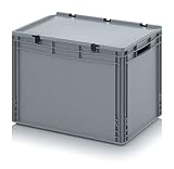 Eurobehälter-Eurobox 60 x 40 x 43,5 cm mit offenen Griffen und Scharnierdeckel inkl. gratis Zollstock