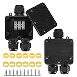 2 Piezas Cajas de Conexiones Impermeable IP68, 3 Vías Cajas de Empalmes de Conector de Cable Estanca Exterior Electrica para Cables Ø4mm-14mm Electricos