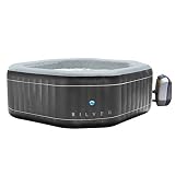 N NETSPA SPA Gonflable Octogonal Silver 5/6 Plazas Exterior, Negro