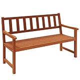 Deuba Banco de jardín de Madera de Acacia Maciza de 2 plazas Marrón de Parque balcón Patio terraza Exterior 120x90x54cm