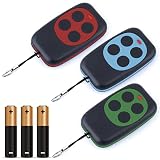 Mando a Distancia Universal Frecuencia De 433,92 Mhz Para Puerta Automática De Gran Alcance. Elegante Mando Universal Para Portones Programable, Código Fijo, Batería De 12 V Incluido (3 Piezas)