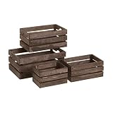 LOLAhome Set de Cajas Multiusos de Madera MDF marrón
