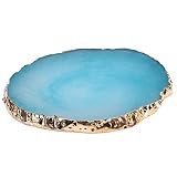 Broco Natural piedra de la resina del arte del clavo de la placa del polaco del gel Holder dibujo Paleta de colores de uñas Pantalla Azul