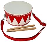 Tambor de Madera para Niños FOREST TGE Correa y Baquetas, Instrumento Musical, Dibujos Rojos y Blancos - Rockmusic