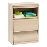 Marca Amazon - Movian CHR-3 Módulo Mueble Armario 3 nicho con puerta abatible en madera MDF, madera de ingeniería, marrón (roble claro)