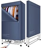 Secadora de Ropa eléctrica Plegable 2000W de Secado rápido Interruptor de Control Remoto portátil de 2 Capas de Carga 30 kg El Aire Caliente de Secado Armario