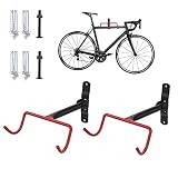 Nuovoware Soporte de Bicicleta para Pared, 2PCS Gancho de Almacenamiento de Pared Plegable con Capa Antiarañazos hasta 68 lb para Colgar Bicicletas Herramientas Garaje Cobertizo con Kit de Tornillos