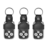 EasyULT 3 Piezas Mando a Distancia para Garaje, 270-433.92MHZ, Universales Puerta Automática a Código Fijo con 4 Canales Diferentes e Panel Corredizo(Negro)