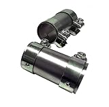 Conector universal de tubo con doble abrazadera para sistema de escape, 90 mm de longitud x 60 mm de diámetro interior.