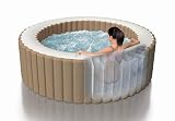 Intex Whirlpool Pure SPA Bubble Massage 28426-196 cm de diámetro x 71 cm, para 4 Personas, Capacidad de 795 l, Color Beige