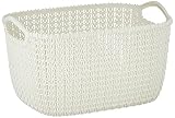 Curver Knit Cesta Rectangular S, Blanco Oasis, 27.6x20.2x15.2 cm (230012)