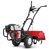 GREENCUT GTC220X - Motocultor de gasolina con motor de 4 tiempos 208cc 7cv con ancho de trabajo de 70cm y profundidad de 35cm en la Tierra