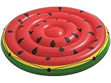 BESTWAY 43140 - Isla Hinchable Diseño Sandía Φ188 cm Vinilo Rojo y Verde con Cuerda de Agarre, Válvulas de Seguridad, Agarraderas y Parche de Reparación Incluido