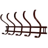 DRW Perchero Pared Madera con Cinco Ganchos Dobles(72x31x21cm),Madera