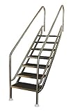 YMBERSA Escalera fácil Acceso 6 peldaños de plástico Antideslizante. Adaptable en Altura para Rango de Profundidad 1390-1590 mm