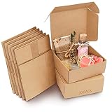 Kurtzy Cajas de Cartón Kraft Marrón (Pack de 20) – Medidas de las Cajas 12 x 12 x 5 cm - Caja Kraft Fácil Ensamblado Cuadrada Presentación - Cajitas para Regalos, Fiestas, Cumpleaños, Bodas