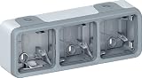 Legrand LEG69955 Plexo - Caja con 3 compartimentos (disposición horizontal, para empotrar), color gris