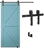 TSMST 6FT/183CM Herraje para Puerta Corredera Kit de Accesorios para Puertas Correderas con Guía de Suelo Ajustable