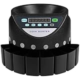 Contador de Monedas Euro Profesional, 170 Monedas por Minuto, Clasificador de Monedas con Pantalla LED de 7 Dígitos, Máquina de Conteo de Monedas con 8 Cajas de Recolección de Alta Precisión