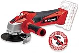 Einhell amoladora inalámbrica TC-AG 18/115 Li - Solo Power X-Change (Li-Ion, 18V, 8.500 rpm, máx profundidad de corte de 28mm, mango auxiliar, sin batería ni cargador, sin almohadilla de pulido)