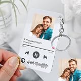 Llavero de Placa Spotify Foto Personalizado | Cristal Spotify Cancion Personalizada | Arte de Vidrio Metacrilato Tablero Musical Personalizado| Regalos Personalizados para Novio Novia