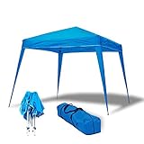 wasabi Carpa Plegable 3x3m Compact Azul de jardín, terraza, Camping, Playa