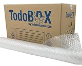 TodoBox 20 Cajas de cartón para mudanza, Talla L 50x30x30cm de 40 litros + Burbuja 3x0,6m. Cajas de embalaje para envíos con asas laterales. Cartón de alta resistencia. (20 Cajas 50x30x30 + Burbuja)