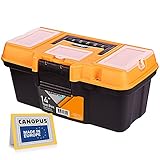 CANOPUS Caja de Herramientas Vacia, Caja herramientas Plastico Portátil (36cm), Caja Almacenamiento, caja organizadora plastico, Herramientas para el hogar, Clavos, Alfileres, Tornillas