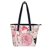 KUKUKA Bolso De Hombro Jardín Flores Tropical Protea Plantas Selva Flamencos Bolso De Mano De Cuero Para Mujer