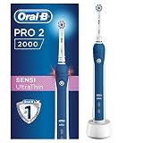 Oral-B PRO 2 Sensi Ultrathin Cepillo de Dientes Eléctrico con Mango Recargable, Tecnología Braun y 1 Cabezal, Encías Fuertes y Sensibles, 2000 - Azul