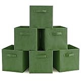 EZOWare Caja de Almacenaje con 6 pcs, Set de 6 Cajas de juguetes, Caja de Tela para Almacenaje, Kale Green