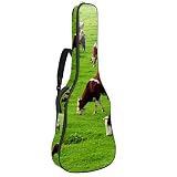 Bolsa de guitarra acústica Farmland vaca rebaño impresión personalizada tamaño completo caja de guitarra Gig bolsa con asa acolchada correa de hombro