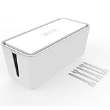 KEEPSORT Organizador de cables para guardar regletas de enchufes, adaptadores de carga UVM. Elegante caja de cables para una máxima seguridad en el hogar: oculta los cables