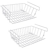 Cestas Almacenaje Cocina, 2pcs Debajo Estante Colgante Alambre de Organizador Cesta para Cocina Escritorio Estantería