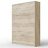 SMARTBett Standard 140x200cm Vertical Roble Sonoma Cómodo | Cama Abatible, Cama De Pared, Cama Plegable, Cama Oculta