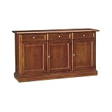 InHouse srls Aparador, Estilo Clasico, en Madera Maciza y MDF con Acabado Nogal Pulido - Medidas 156 x 42 x 85 …