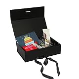 Caja de Regalo,Caja de Regalo lujo,Cajas de Cartón para Regalo,Caja de Regalo de Reutilizable Creative box,Caja de Regalo con Tapa,Caja de Regalo con lazo (negro)
