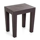 Tatay banqueta Rectangular Fabricada en Polipropileno Texturizado marrón, con Acabado Efecto Madera. Protección Anti-UVA, Apta para Interior y Exteriores. Medidas 38x29x41m5 cm