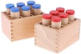 Meiruyu Cilindros de Cajas de Sonido auditivo Montessori. Juego de 12 Cilindros de Sonido. Bebé Juguetes educativos Montessori Ayuda de enseñanza pequeño Barril de Sonido. Sensorial Juguete Educativo