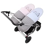Tititnins - Conjunto 2ud. Sacos Hamaca Mountain Buggy Duet 2.5 y 3.0 LOVE. Pique Celeste y Pique Rosa (Relleno extraíble)