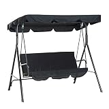 Toldo de Columpios de Porche Resistente al Agua, Reemplazo del toldo de Columpio, Protector Antipolvo Duradero a Prueba de Lluvia para el Asiento de la Piscina del Patio del Patio (Only toldo)(Negro)