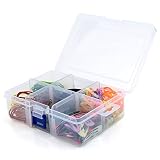 Hangerworld Caja Organizadora de Plástico Transparente con Seis Compartimentos Ajustables y Tapa